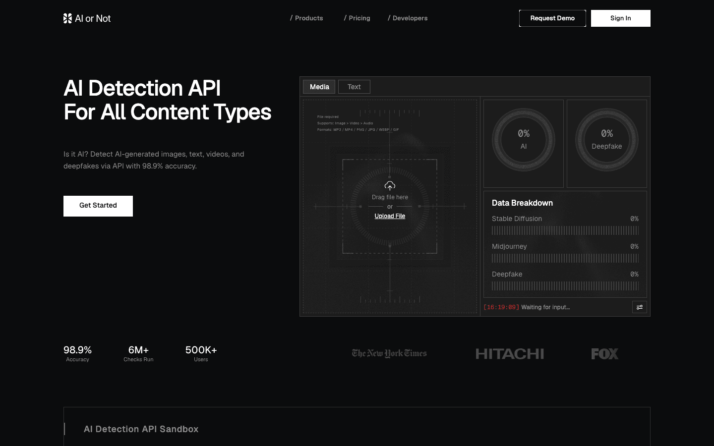 AIorNot interface